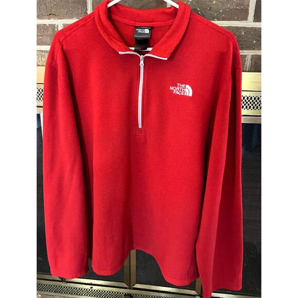 The North Face Mens Red Half Zip Pullover Fleece Size XL - Picture 1 of 5